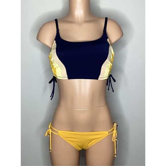 New. Robin Piccone navy and yellow bikini. S/M. Retails $219 - Picture 2 of 7